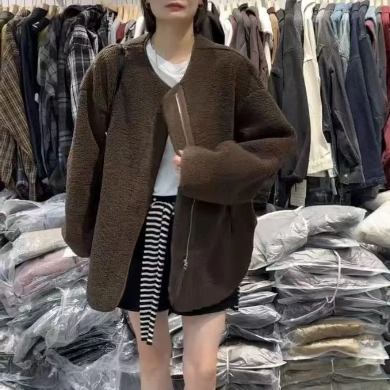 【PINGJIE】2025冬：F383款毛毛外套时尚潮流舒适百搭洋气外套