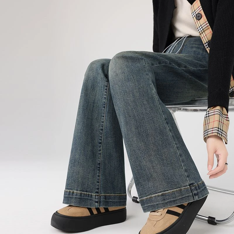 孕妇裤子春秋薄款抽绳无托腹孕妇喇叭裤春秋新款加绒高个长裤弹力