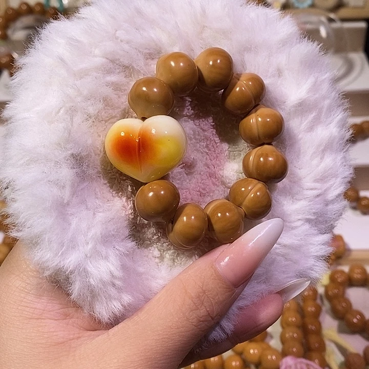 手串猴头核桃屁桃亮面爱心全品手工