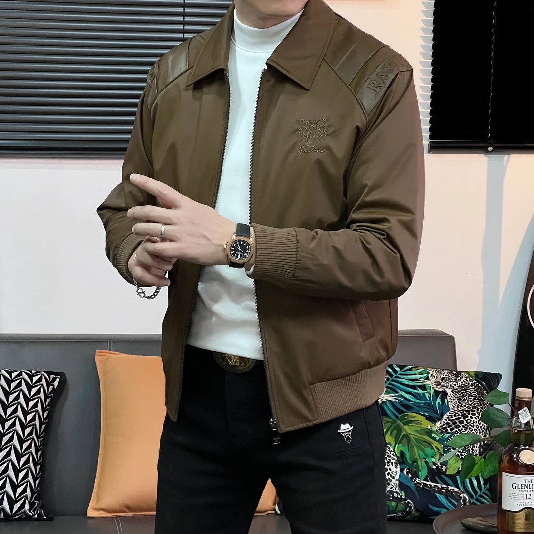 欧品男士秋冬新款个性潮流外套时尚高端潮流加厚保暖男夹克933