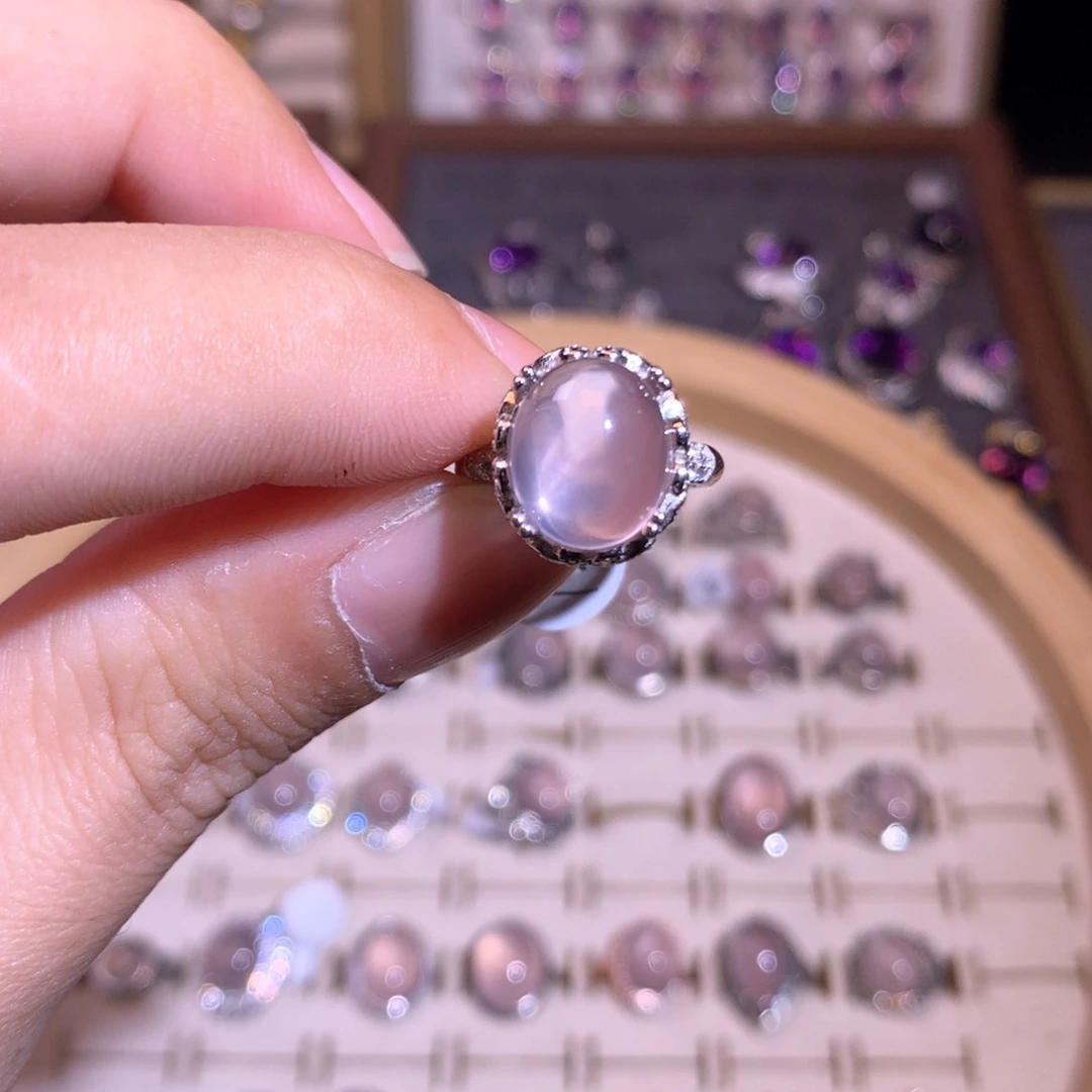 【闪购商品】水晶戒指银S925镶嵌m****t戒指