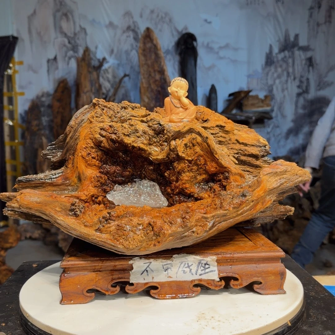 智***慧木三丰琥珀木 天然摆件49