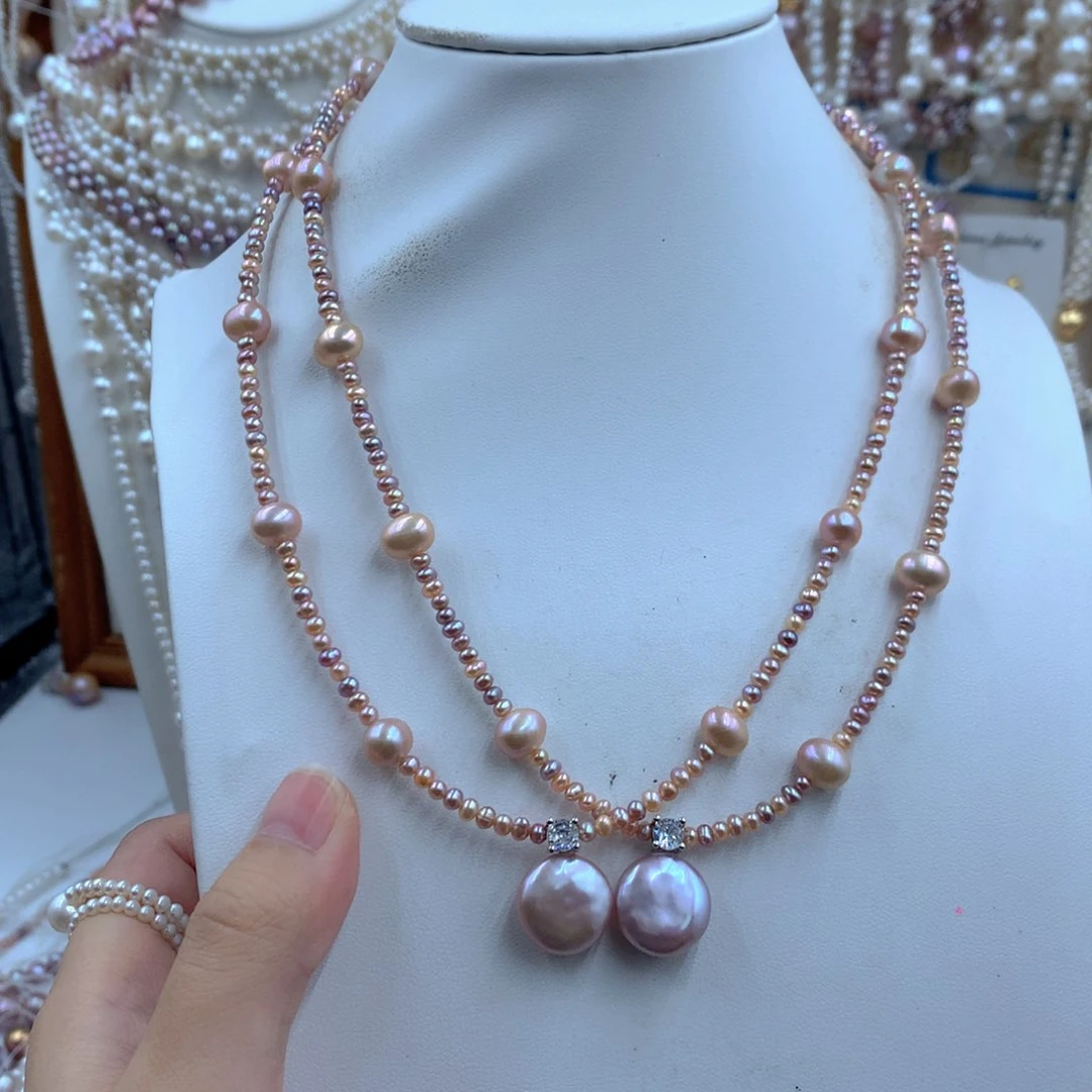 颈饰合金淡水珍珠姗*