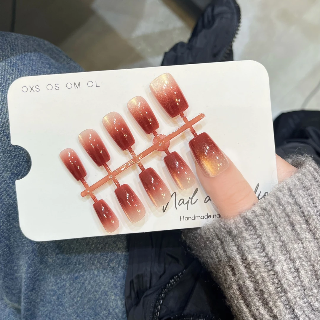 朱樱红色过年穿戴甲新年战甲显白气质穿戴式美甲