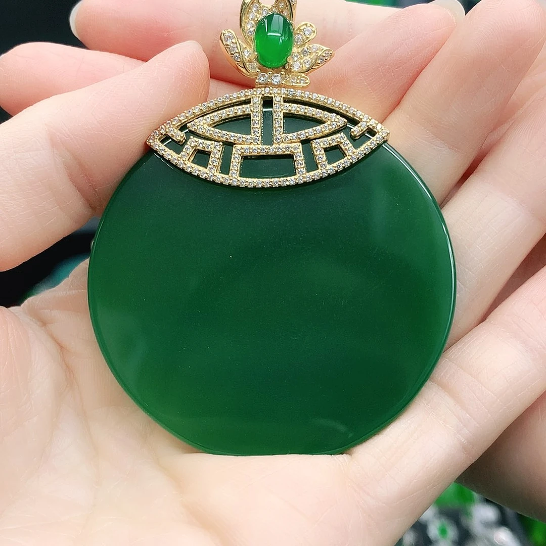 银S925镶嵌吊坠玛瑙/玉髓