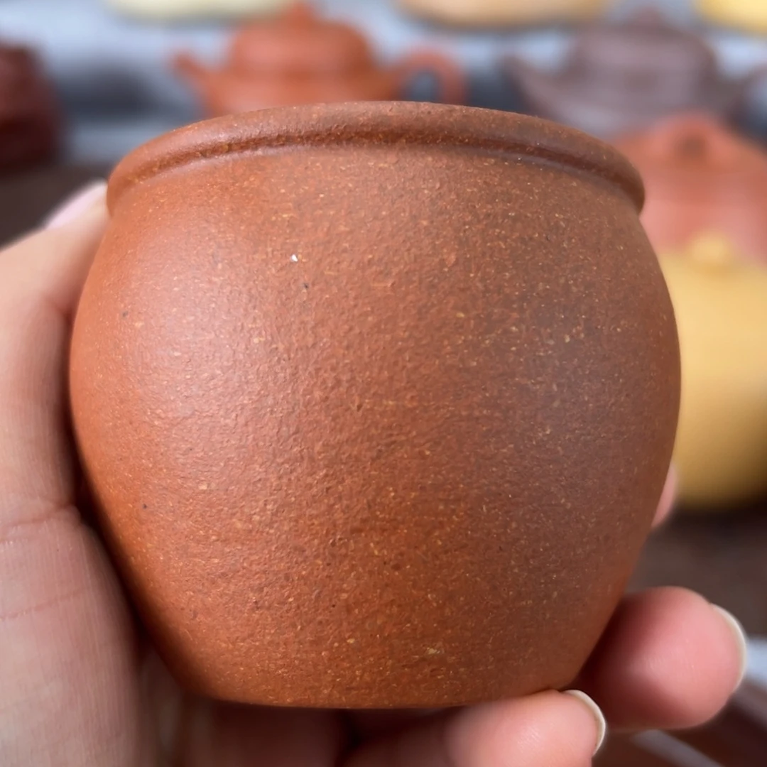 紫砂茶壶红降破矿料杯