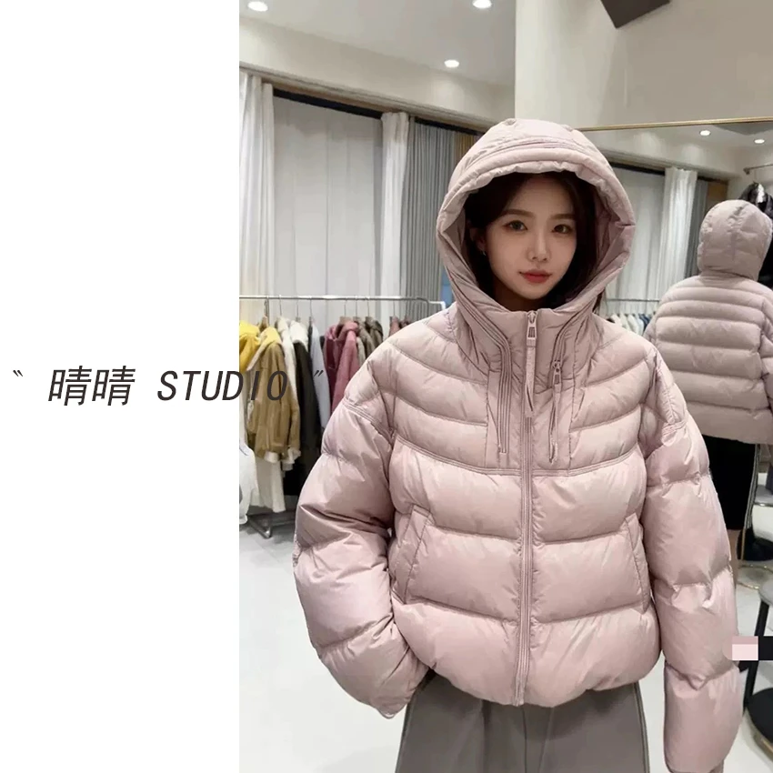 晴晴家-「暖光小奶包」25年冬马卡龙泡芙鸭绒连帽羽绒服外套9559