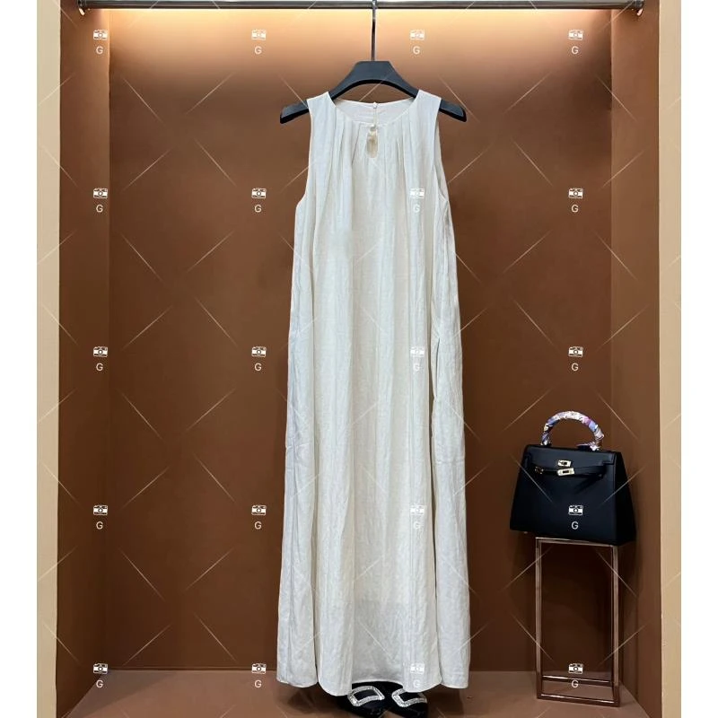 【L姐】夏季新款复古时尚百搭印花无袖连衣裙 H-629