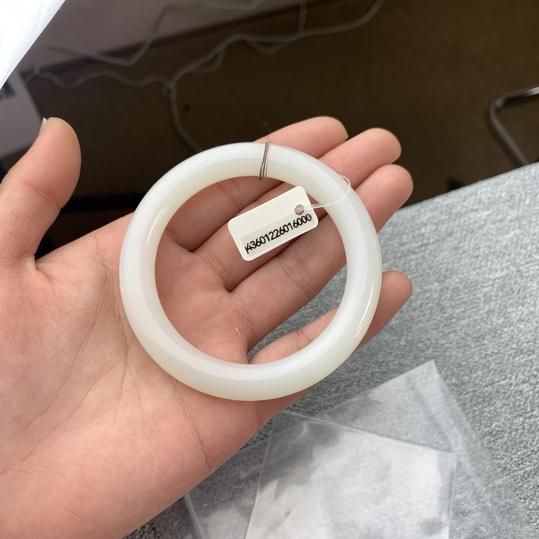 和田玉白玉手镯温润女士女款