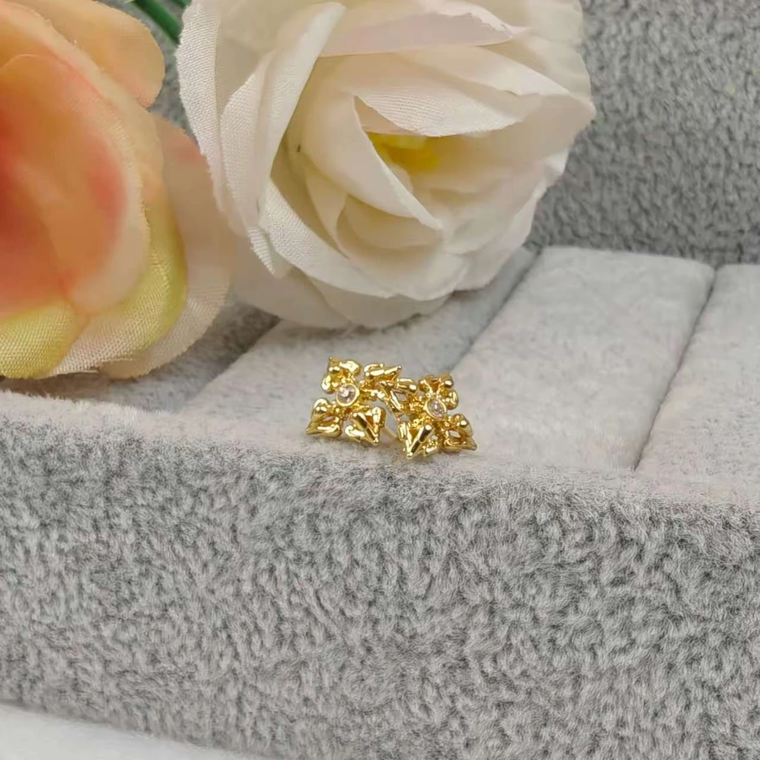 经典爆款18K金四方耳钉 真金轻奢时尚百搭精致小众设计感礼物