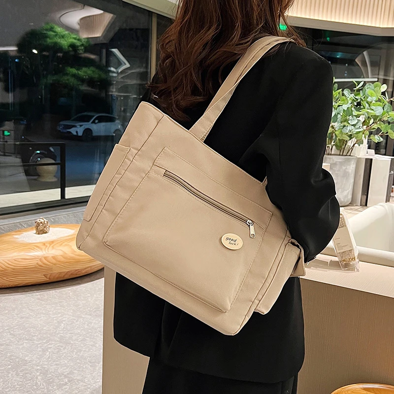 单肩托特包上课上班逛街大容量妈妈包大学生包包女新款休闲通勤包