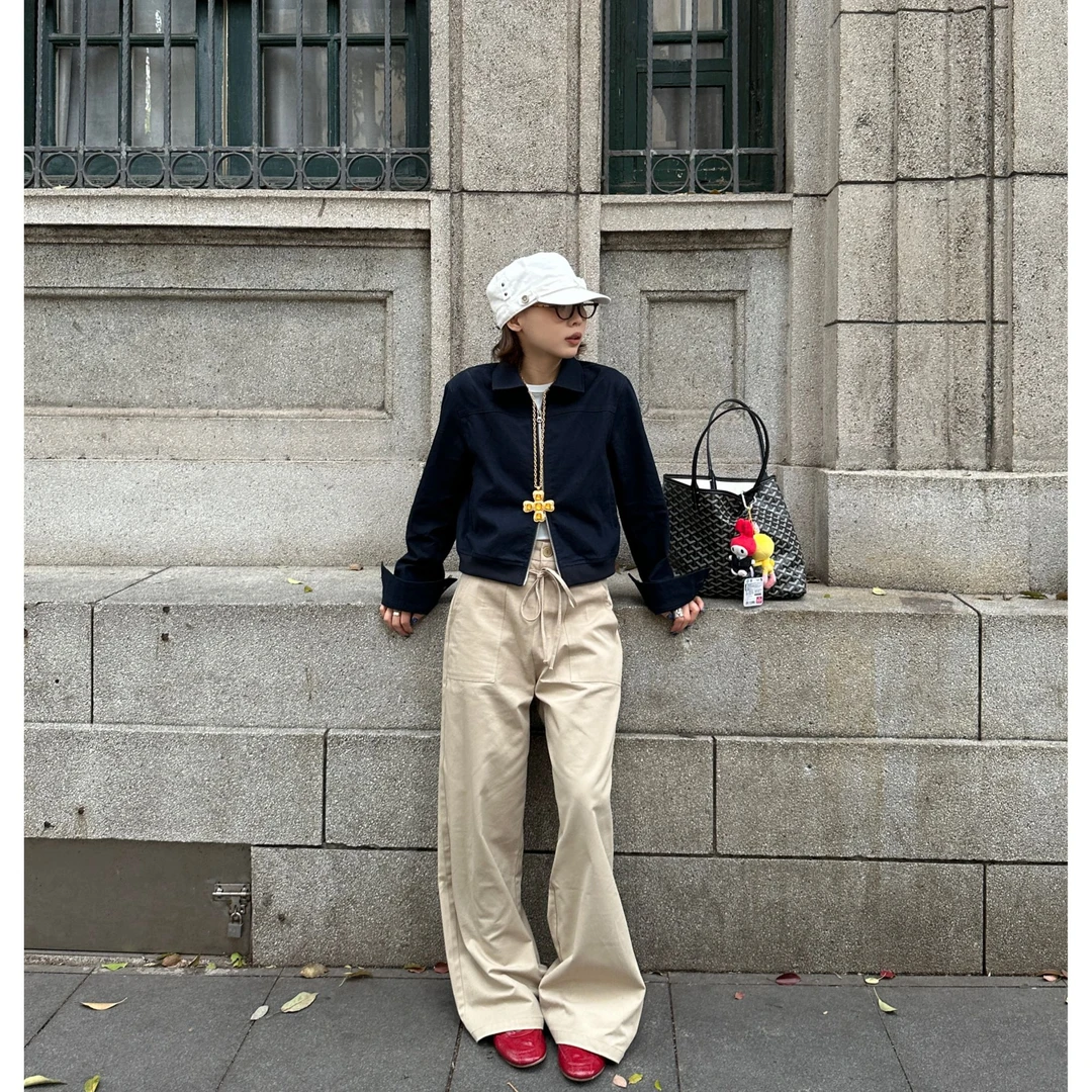 【NO退NO换】Our2【ni正肩夹克】藏青百搭休闲短款薄款夹克【B7604】