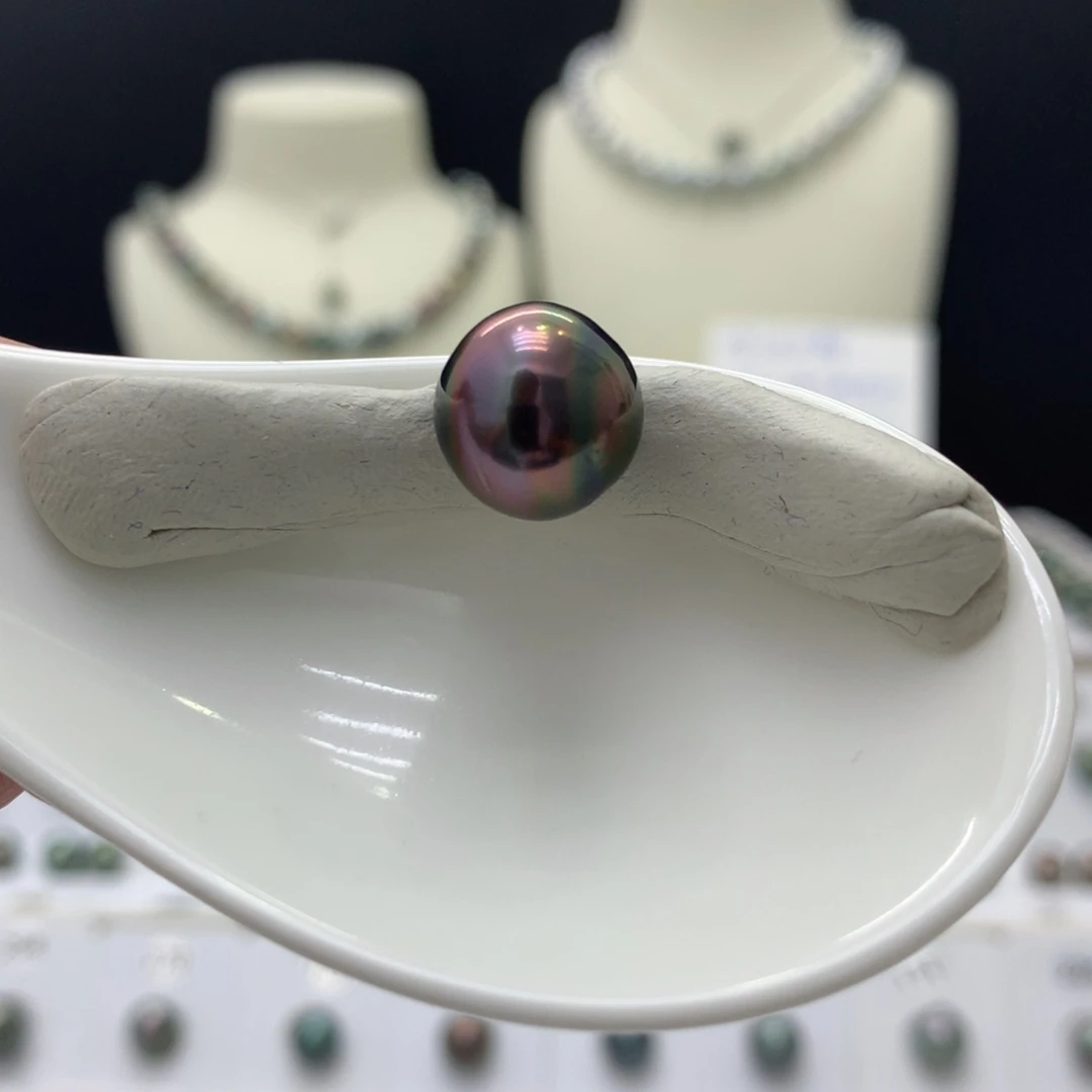 未镶嵌裸珠定制海水珍珠葡萄紫12.8mm