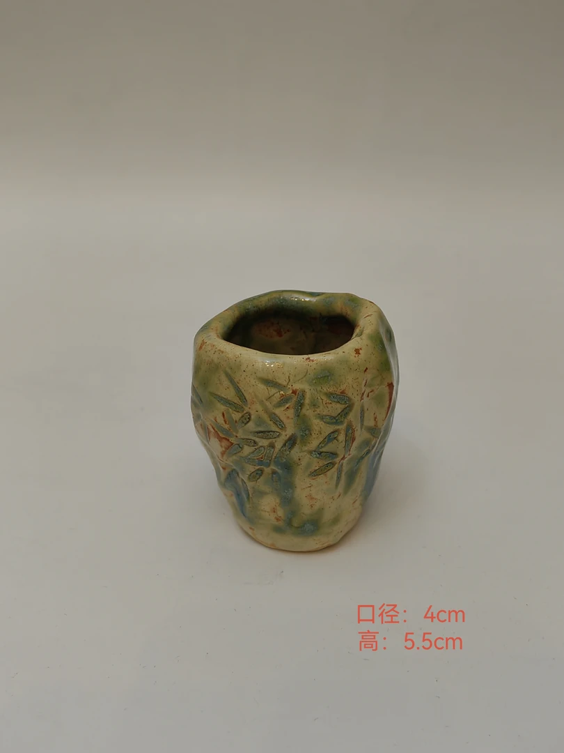 一物一品《竹影》——郭鑫手塑三彩瓷/品茗杯