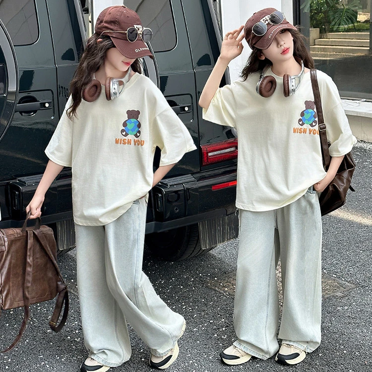 女童夏装套装2025新款洋气女孩潮装大女童12-16岁180码夏季学生