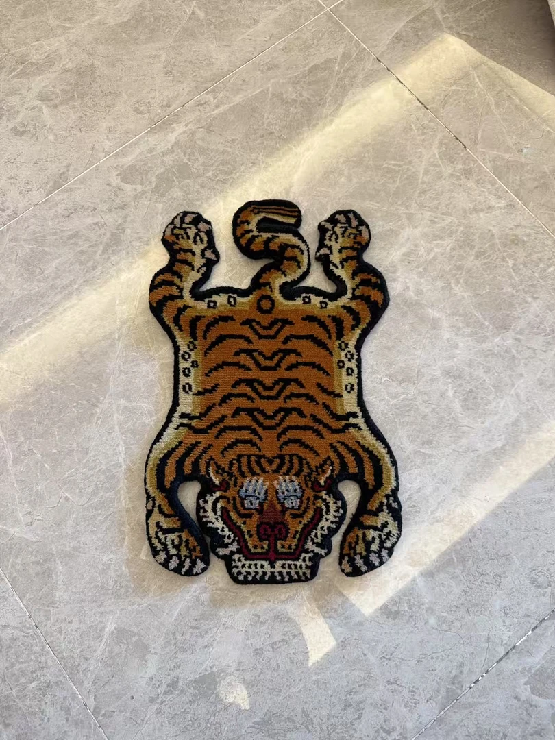 藏式手工纯异形虎皮地毯