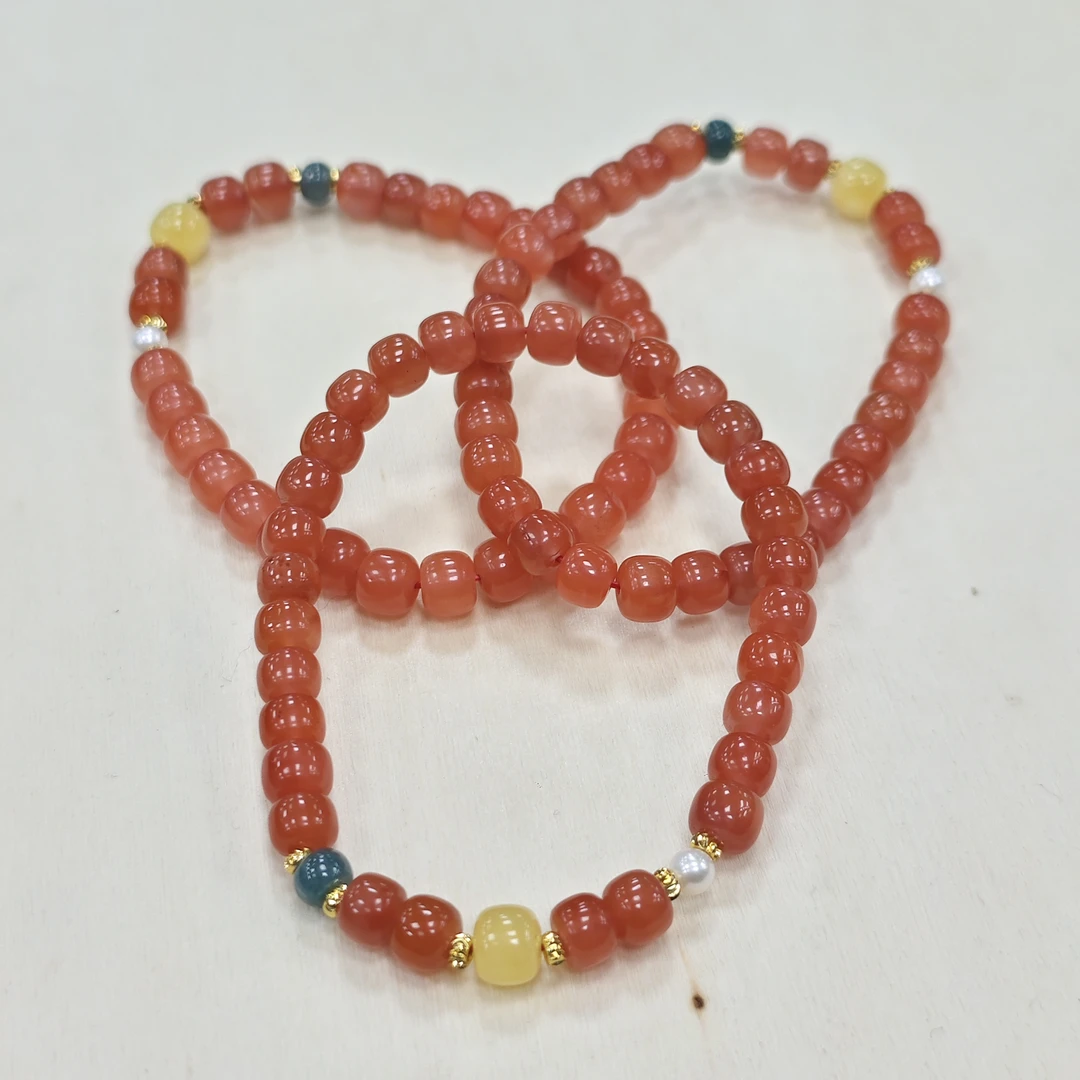 【书记甄选】天然原创南红单圈手链 多样性发一件 约6mm LQ4983