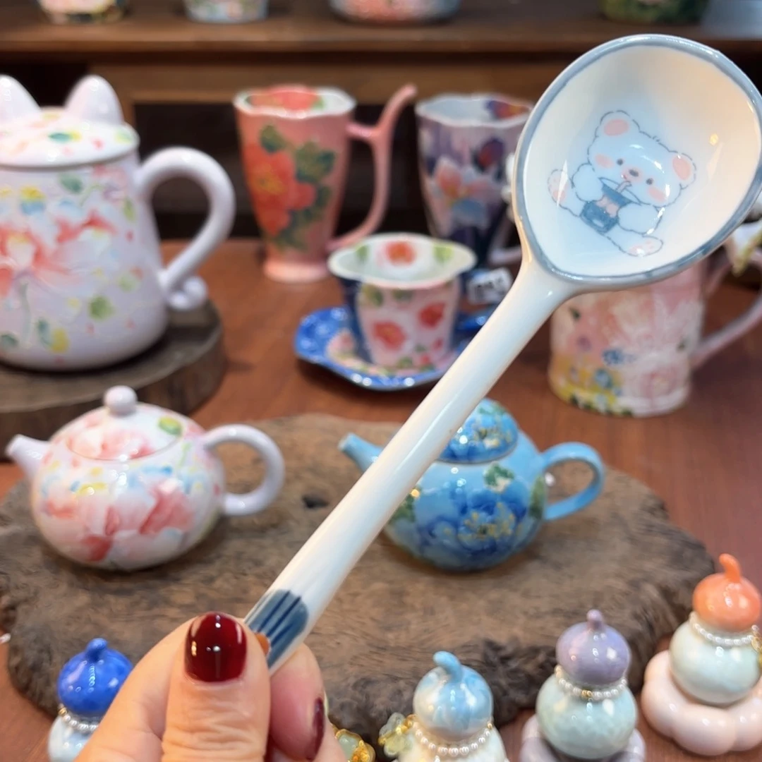 瓷片景德镇手绘高温釉下彩陶瓷茶具