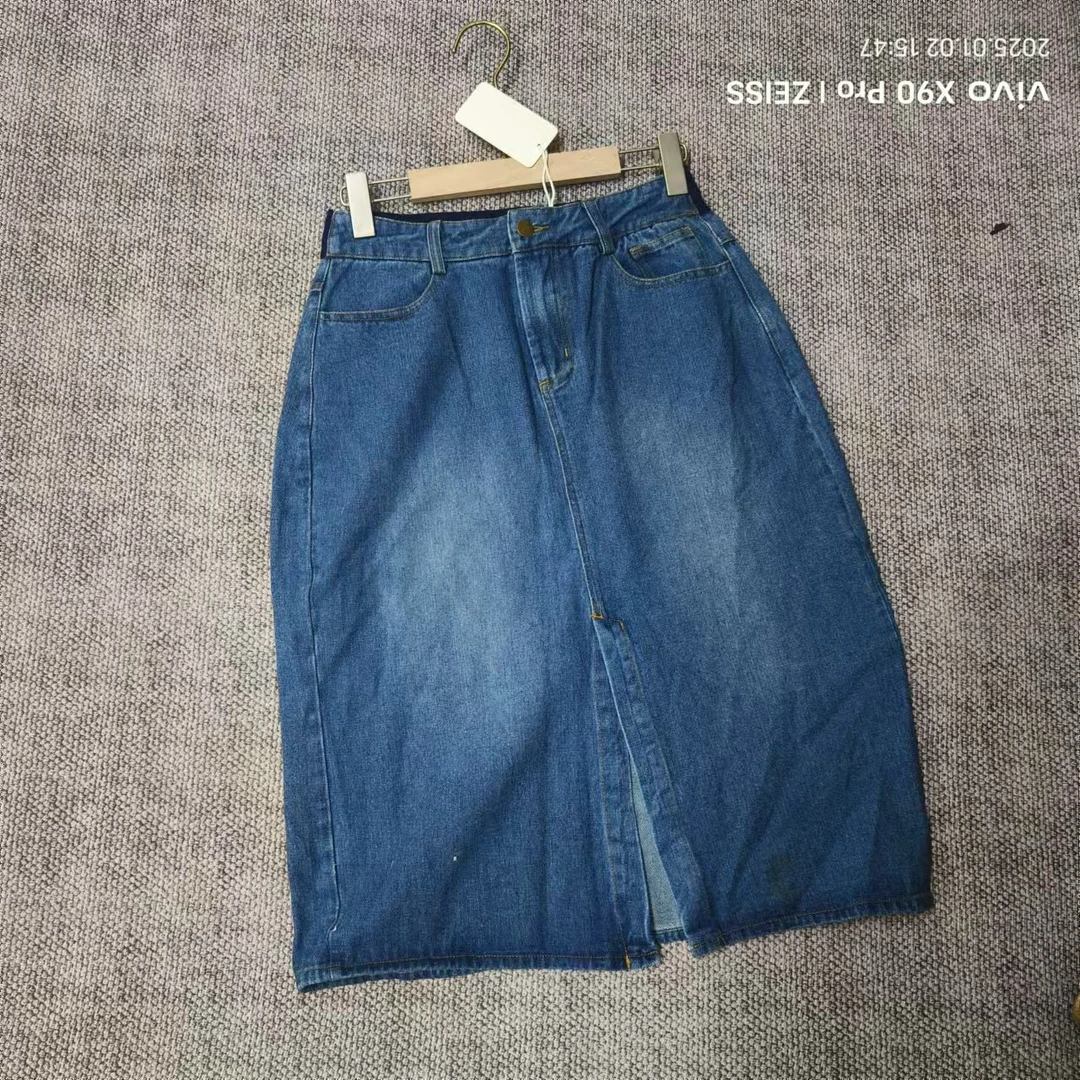 唯琳剪标 3仓P3-6-3017款 水洗牛仔半身裙长70