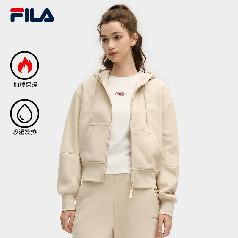 Fila/斐乐女款【加绒保暖&发热科技】冬季运动连帽外套F11W549501F