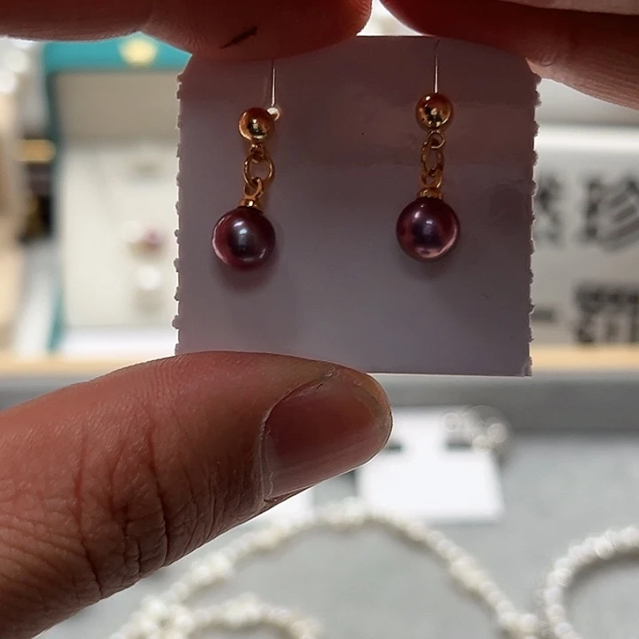 淡水珍珠耳饰银S925镶嵌