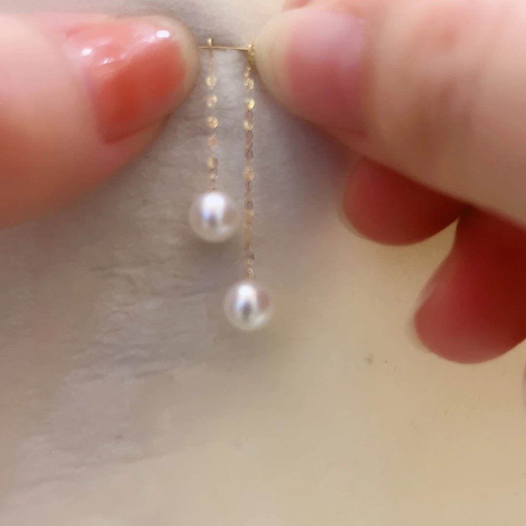 淡水珍珠耳饰18K金镶嵌