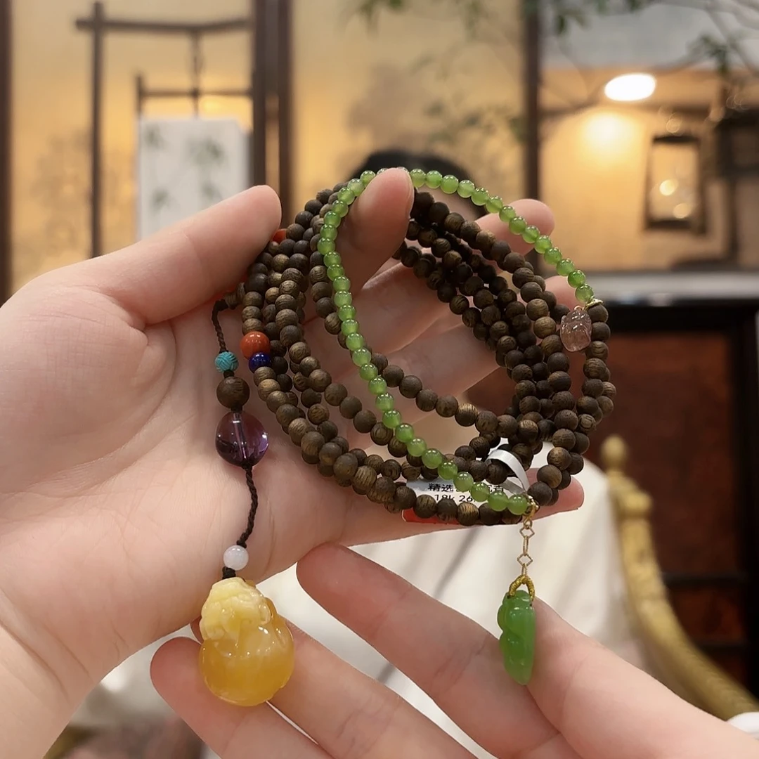 手串沉香未镶嵌斜挎