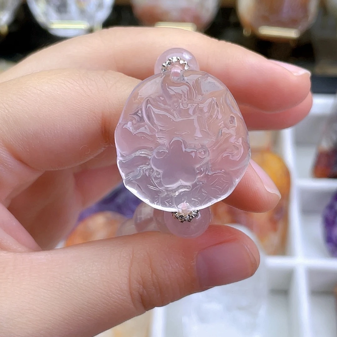 未镶嵌颈饰水晶巧****～粉水