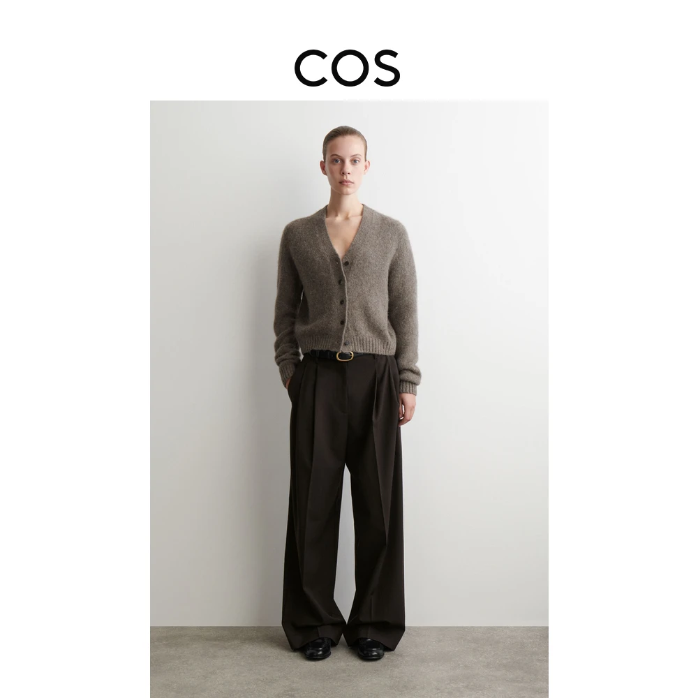 COS女装 迪木尔风短款羊驼毛混纺开衫2025秋季新品1294202001