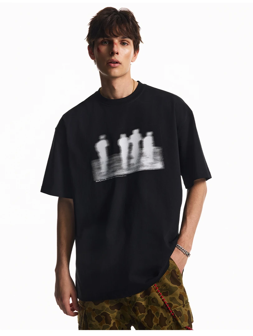 280g重磅纯棉短袖T恤男士国潮宽松圆领美式休闲百搭夏季情侣潮流