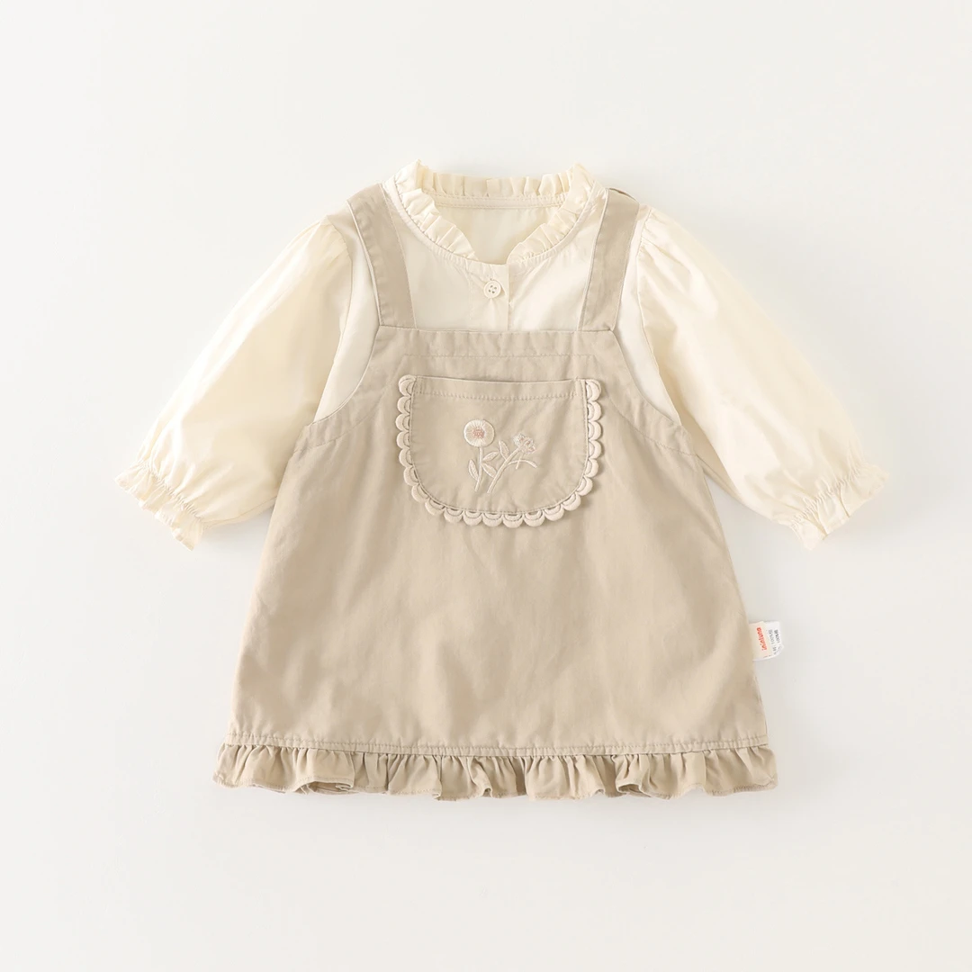 婴幼儿衣服秋装套装长袖背带裙套装女宝宝春秋季外出服两件套批发