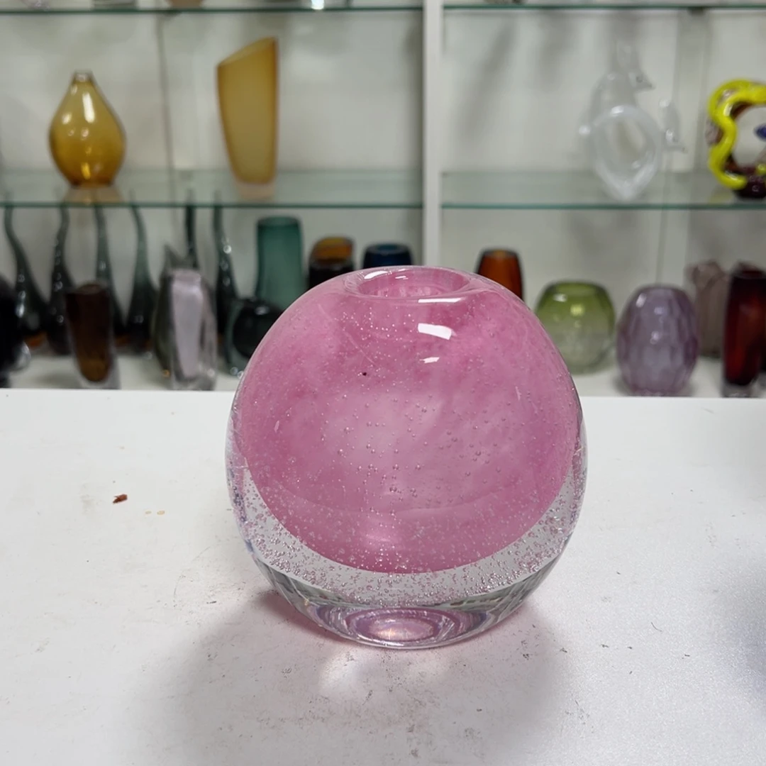 幻彩琉璃花器纯手工制作高度 14 微瑕