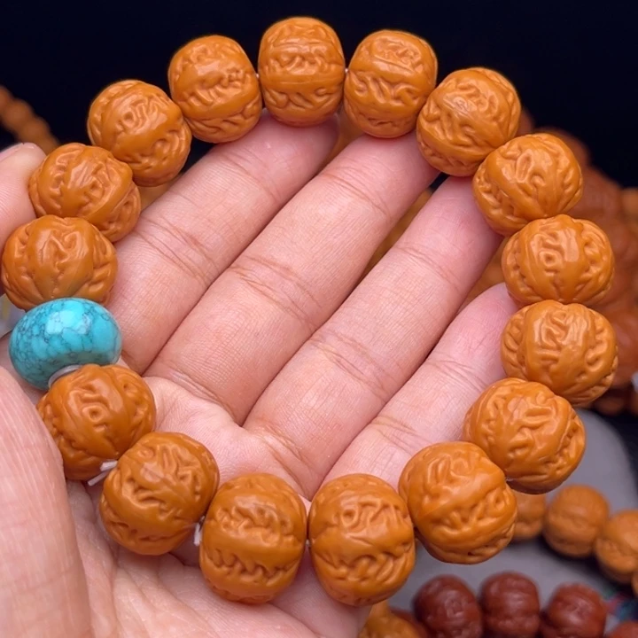 猴头核桃吊坠17麻花串绿