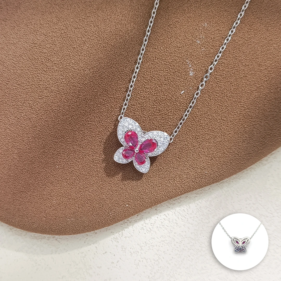 铜合金项链 WHSM-006765【蝶渊浮梦】项链气质小众百搭