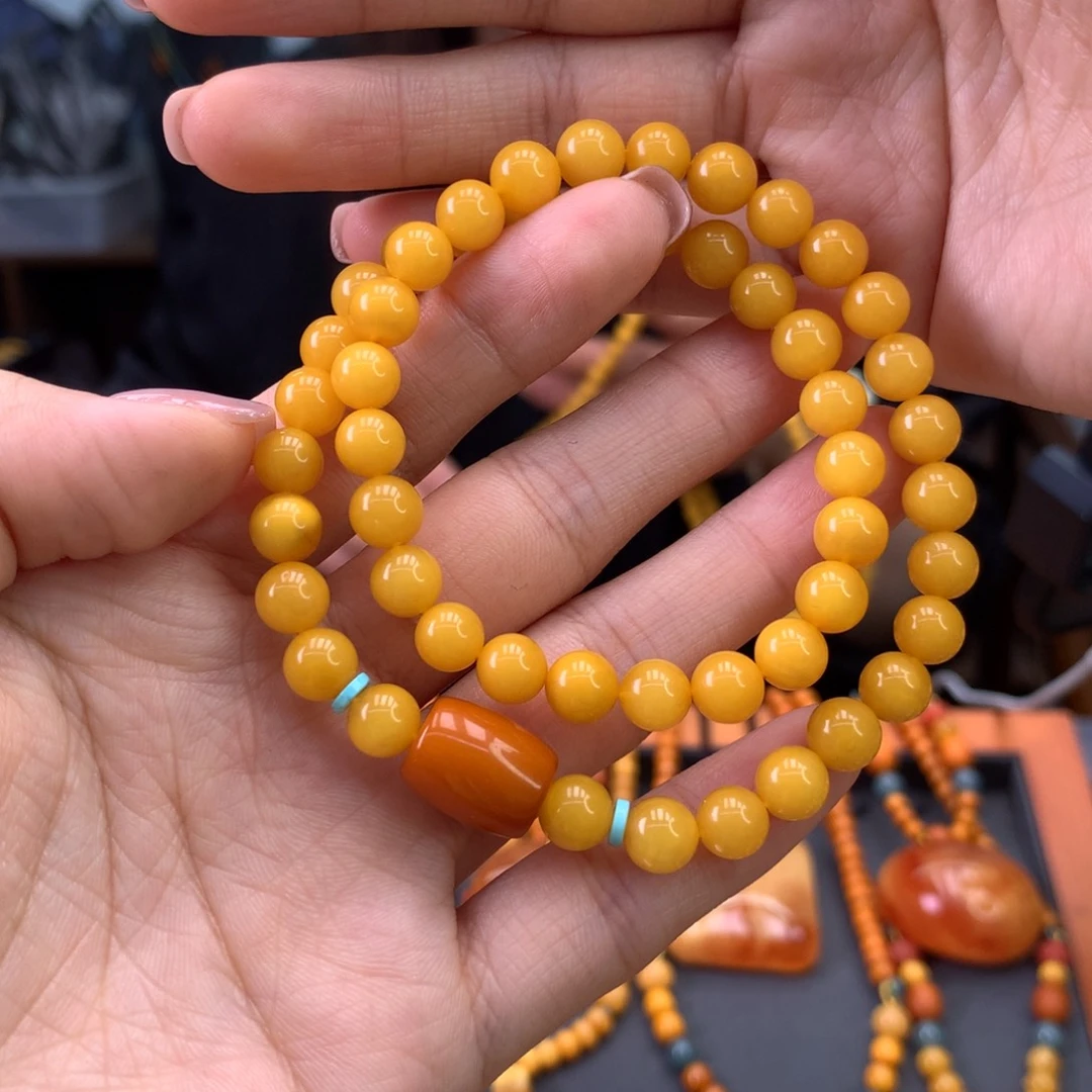 未镶嵌蜜蜡手串多样性发