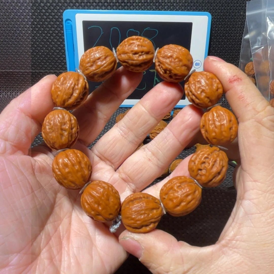 文玩核桃手串蛤蟆头红皮19