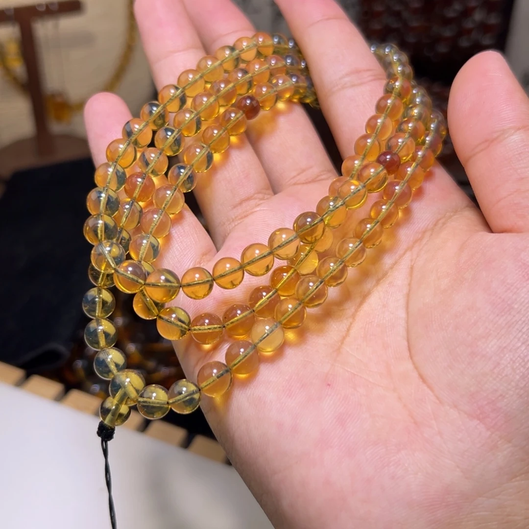 琥珀未镶嵌颈饰7mm蓝珀108