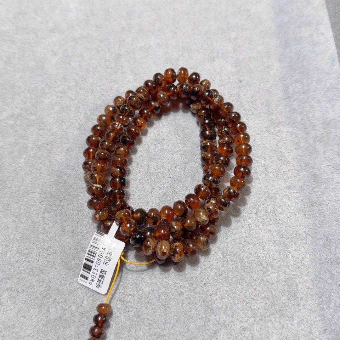 琥珀未镶嵌颈饰抚顺琥珀 花珀 8m 108