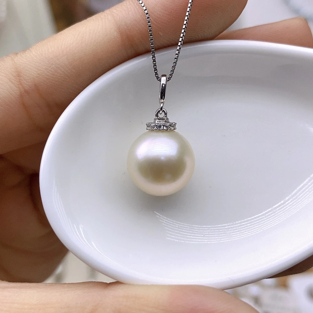 淡水珍珠银S925镶嵌吊坠(赠链)
