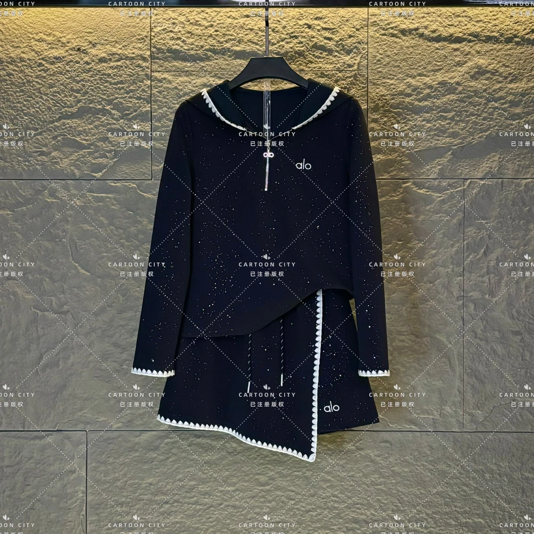 LLVD-B114秋季新品丨<显瘦设计>长袖卫衣重工套装两件套