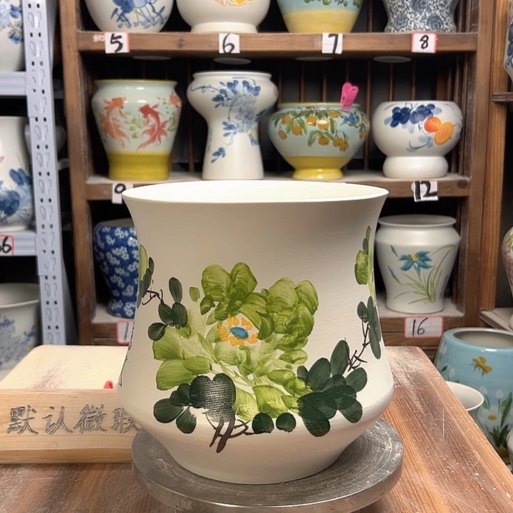 陶小蛮腰绿绿牡丹陶瓷