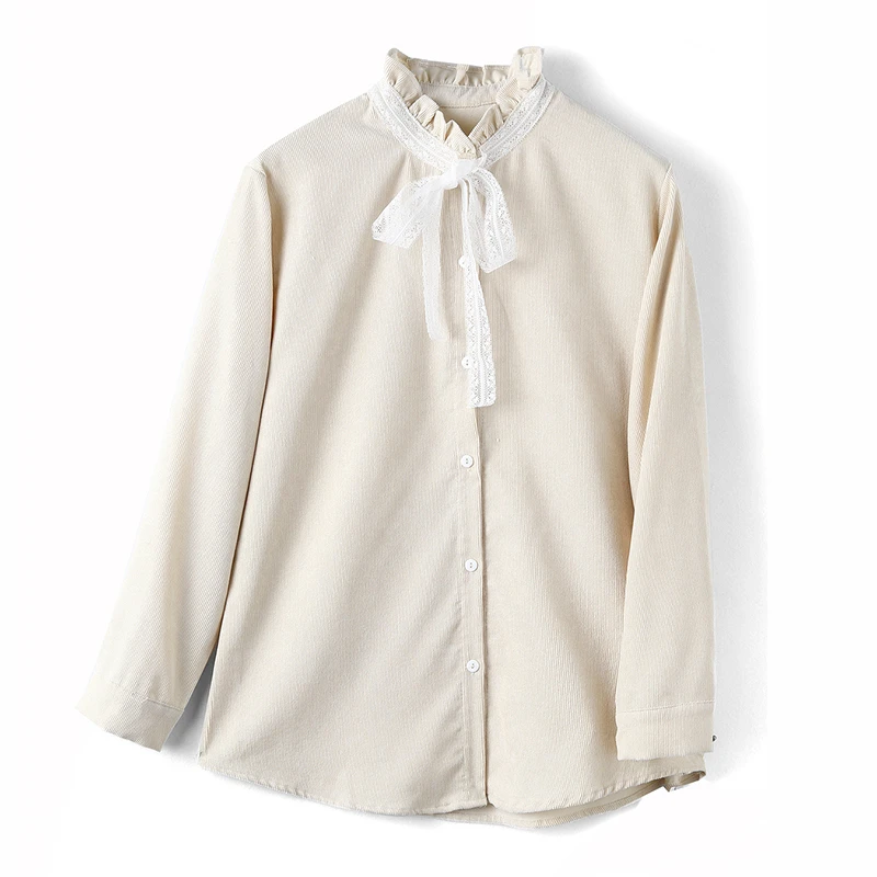 34703【卡系列】甜美蕾丝领带衬衫C312N699