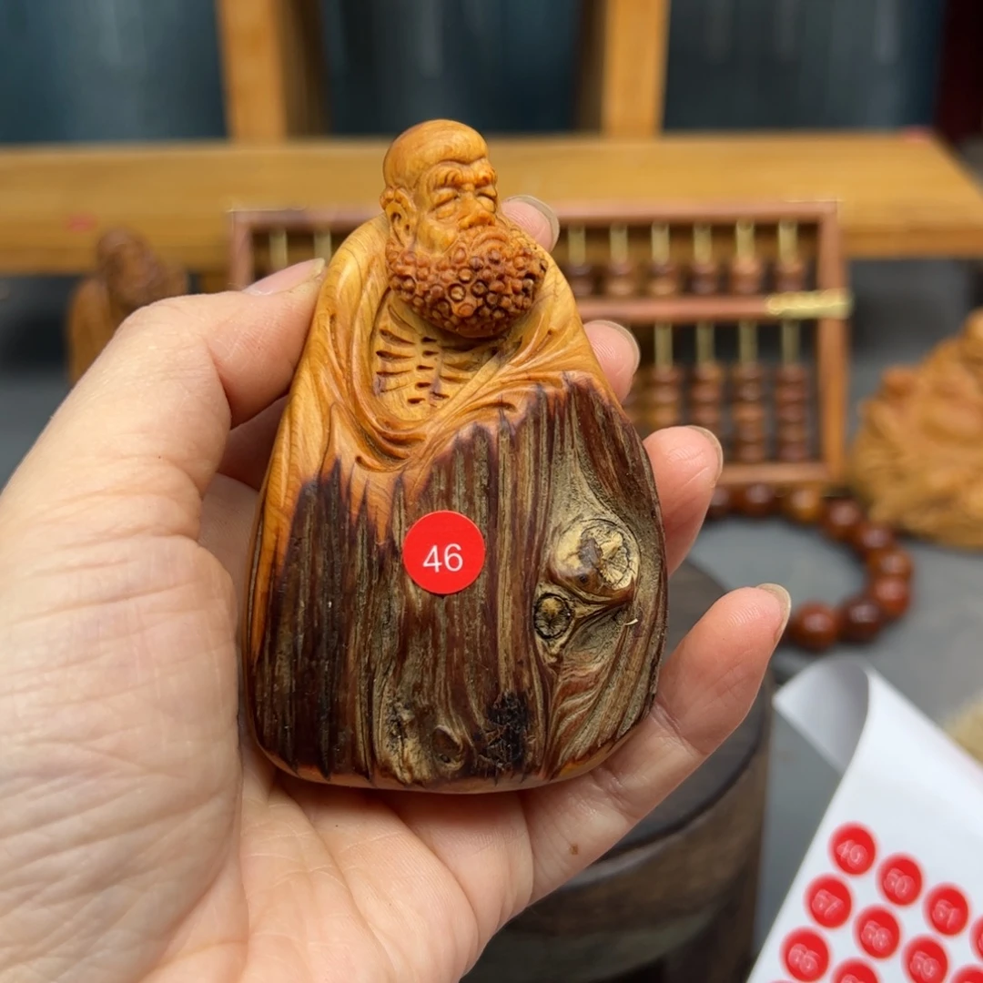 大***海木崖柏木摆件手把件，