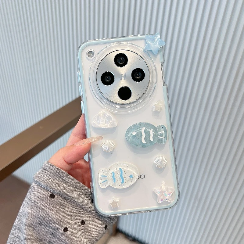透明夏日小清新小鱼适用苹果手机壳华为荣耀vivo小米oppo保护套