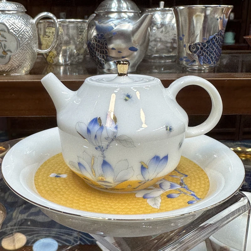 蕙质金兰水滴壶壶承套组茶具@@1083