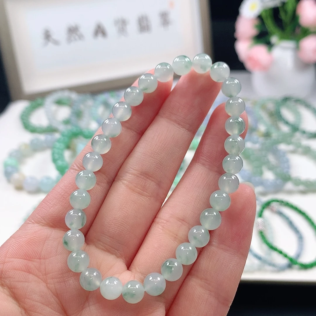 翡翠未镶嵌手链手链6mm