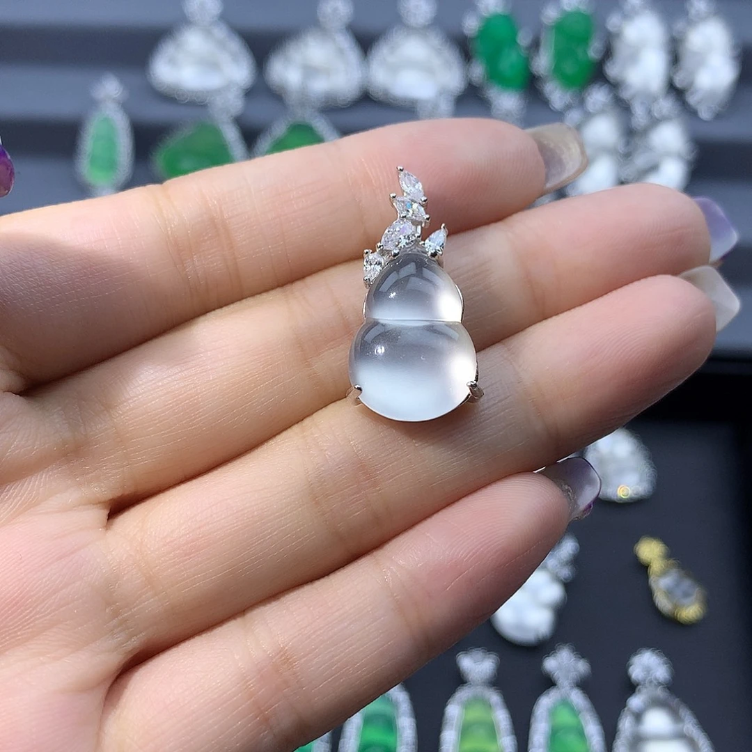 吊坠(不含链)银S925镶嵌石英质玉