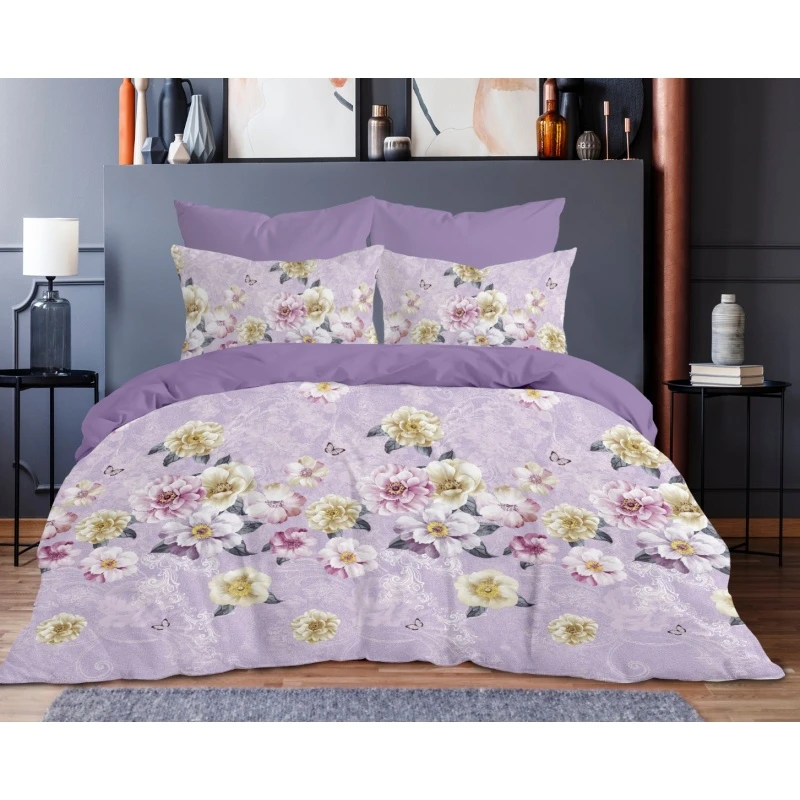 [温情紫]磨毛斜纹秋冬床上四件套