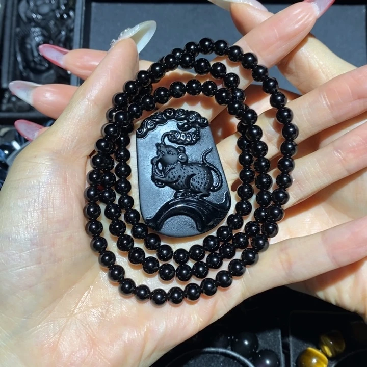 黑曜岩套链未镶嵌