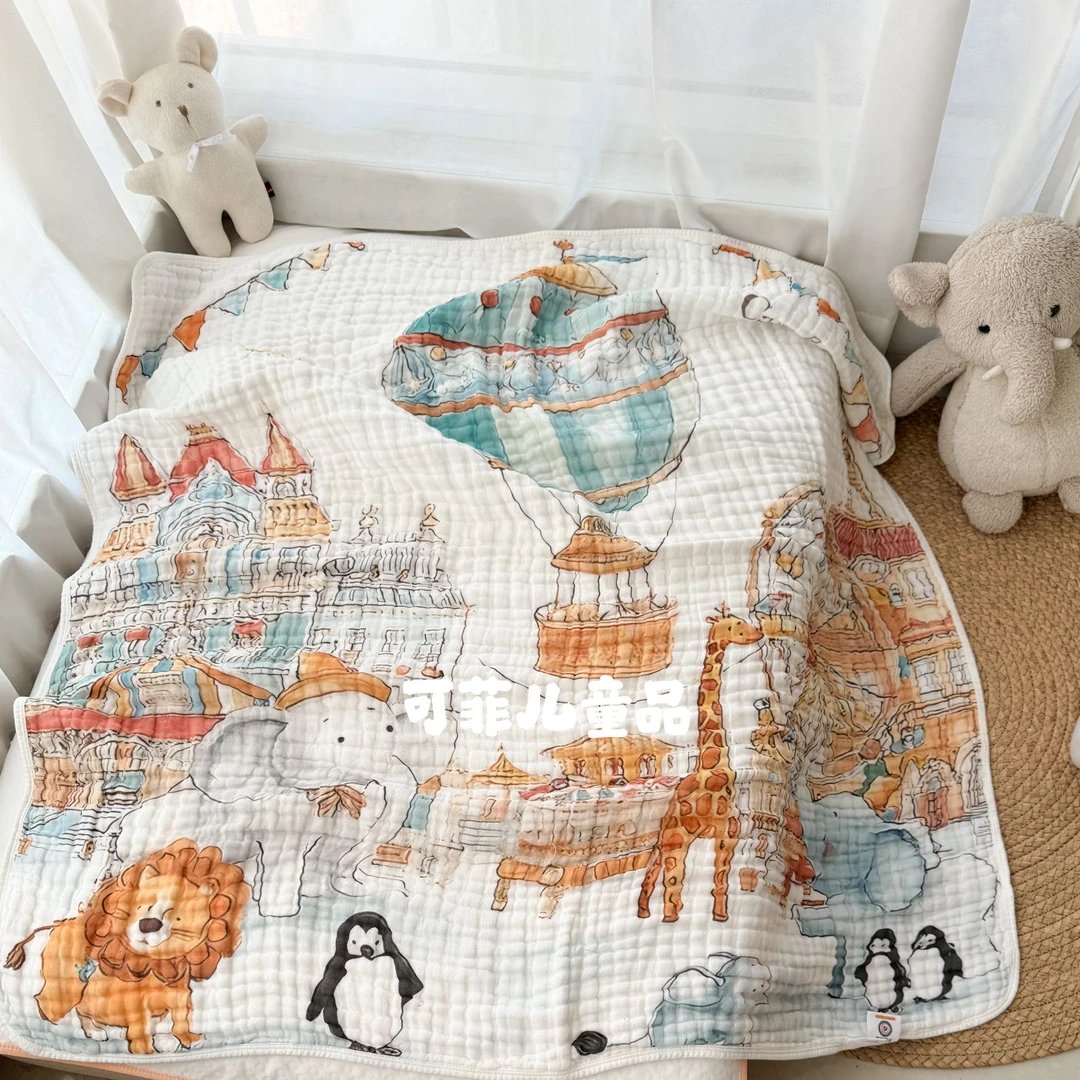 六层纯棉纱布浴巾110×110cm